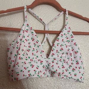 Target Joy lab White Bralette sports bra with Cherry Pattern print size XS